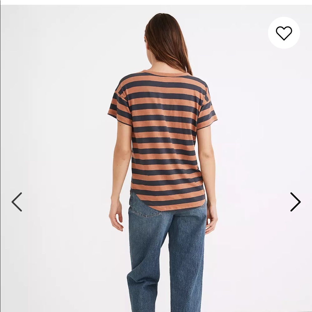 Madewell Whisper Cotton Ribbed Crewneck Tee in Bastian Stripe - Picture 3 of 7